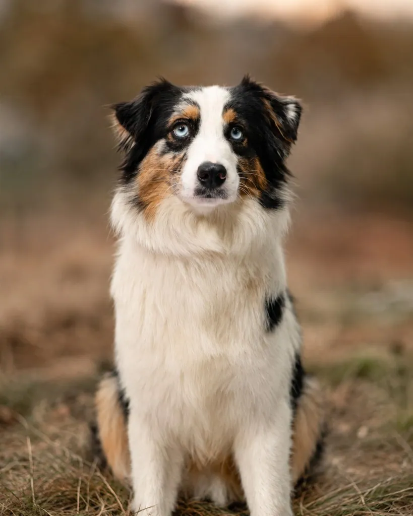 Phoenix, blue merle Australian Shepherd mom at BFF Aussies